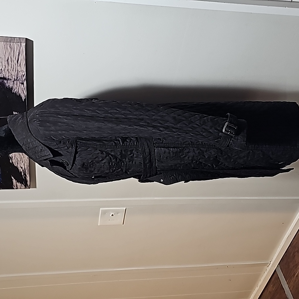 Long quilted trench coat with belt. - Picture 3 of 5